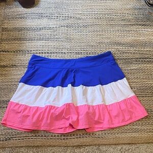 Lilly Pulitzer Colorblock Skort in Blue, White, and Pink